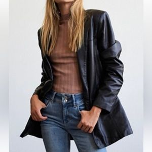 Free People brand vegan leather blazer